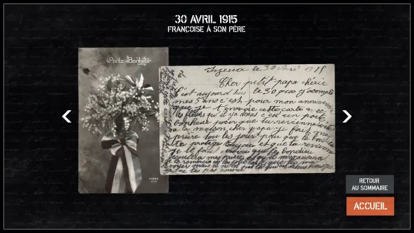 Touchscreen application for viewing soldiers' letters.